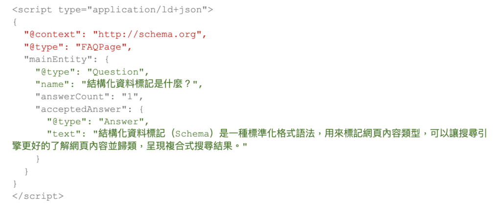  JSON-LD 程式碼範例